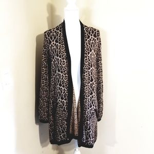 Soft Surroundings Animal Print Cardigan Petite M